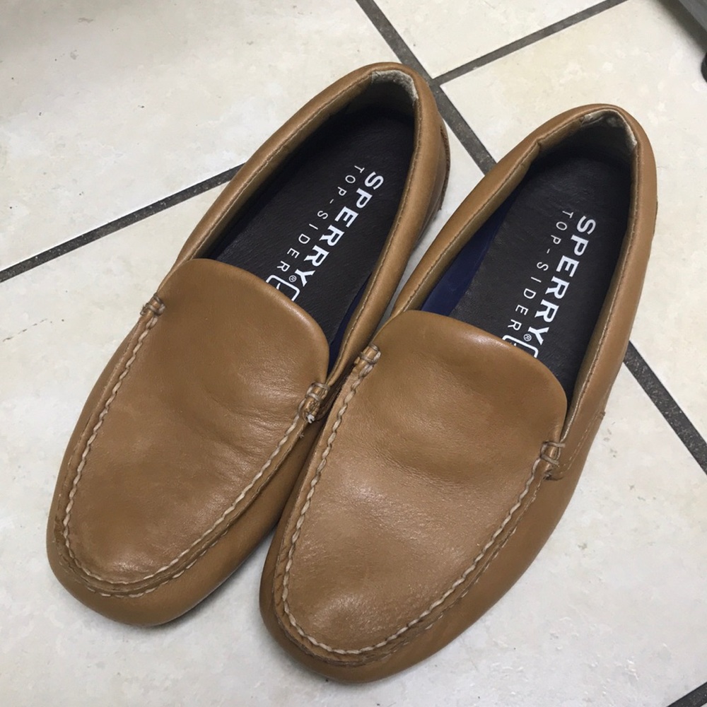 Men Sperry Pilot 0771592 Tan Slip on Casual Loafer